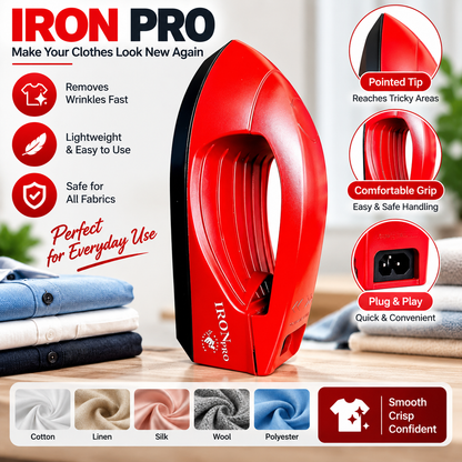 Compact Steam Iron - Portable 2-in-1 Travel Steamer & Garment Care