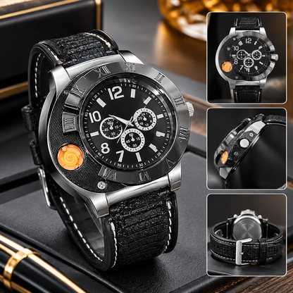 ⌚ Military USB Lighter Watch for Men - Windproof, Rechargeable