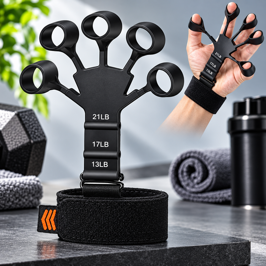 Metal-Hook Grip Strength Trainer - Adjustable Hand Exerciser for Power