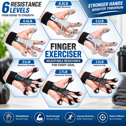 Metal-Hook Grip Strength Trainer - Adjustable Hand Exerciser for Power