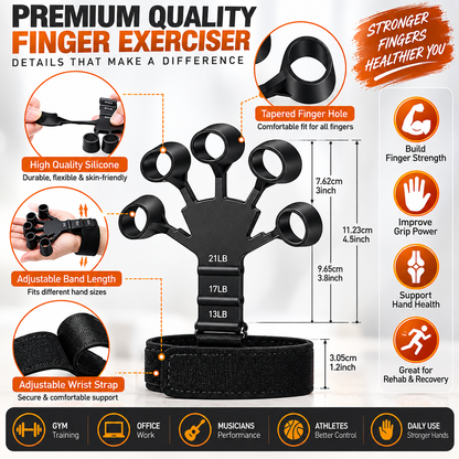 Metal-Hook Grip Strength Trainer - Adjustable Hand Exerciser for Power