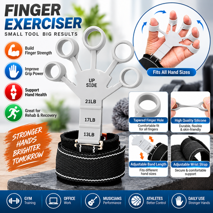 Metal-Hook Grip Strength Trainer - Adjustable Hand Exerciser for Power