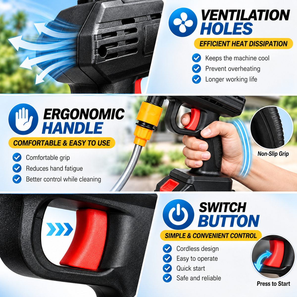Car Pressure Washer - High-Power Cleaning for Home & Auto