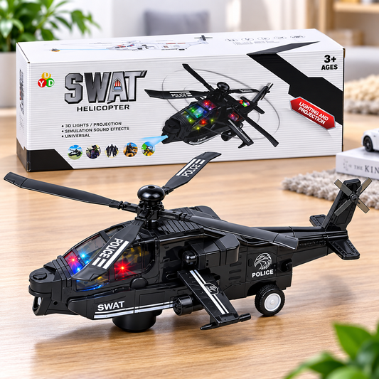 SWAT Helicopter Toy Realistic Sounds & Lights Battery Operated