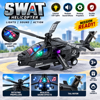SWAT Helicopter Toy Realistic Sounds & Lights Battery Operated