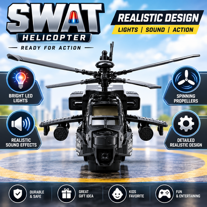 SWAT Helicopter Toy Realistic Sounds & Lights Battery Operated