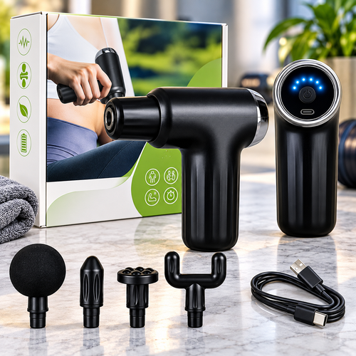 Muscle Massage Gun FH-820 | 6 Vibration Modes & 4 Heads
