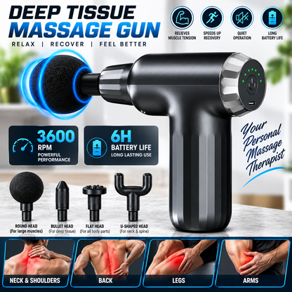 Muscle Massage Gun FH-820 | 6 Vibration Modes & 4 Heads