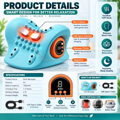 EMS Neck Massager - Pain Relief & Relaxation Anywhere!