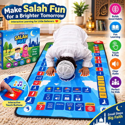 Islamic Mat for Children Education | All Prayers Covered & Waterproof & fire-resistant fabric