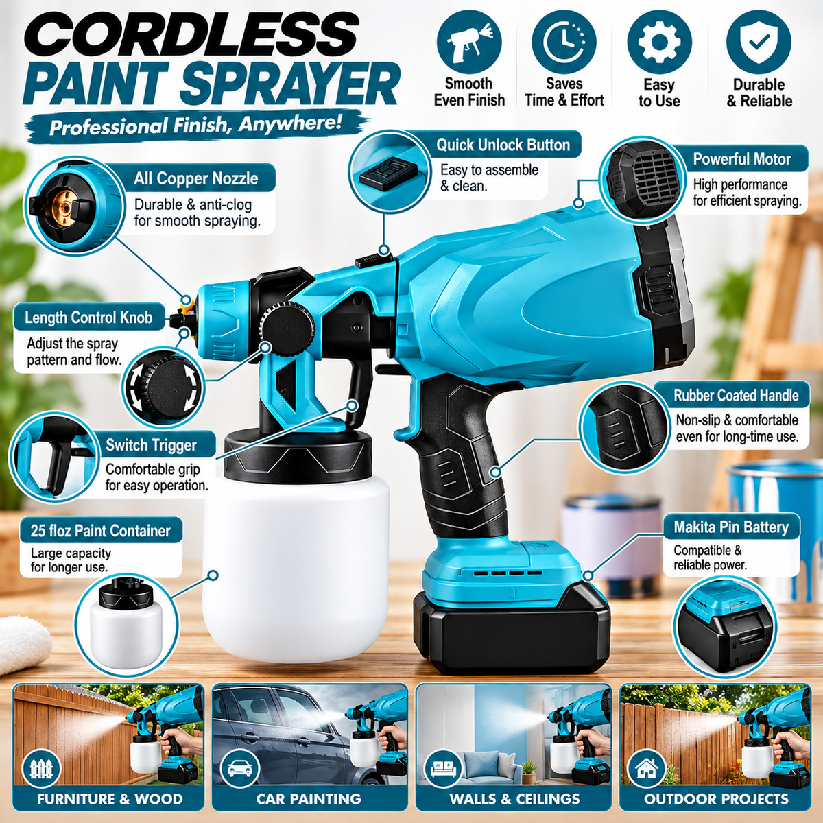 Portable Paint Sprayer | Wireless Design