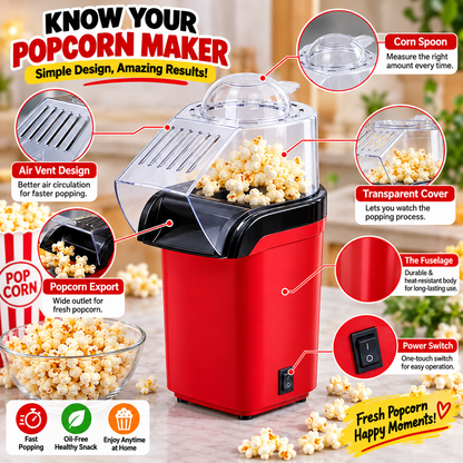 Mini Popcorn Machine | oil‑free popcorn machine that pops fresh