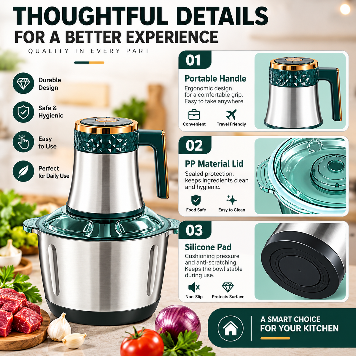 Stainless Steel Food Chopper | Best For Kitchen