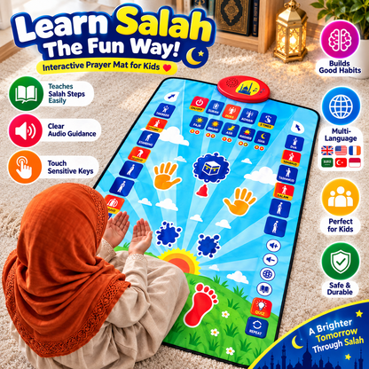 Islamic Mat for Children Education | All Prayers Covered & Waterproof & fire-resistant fabric