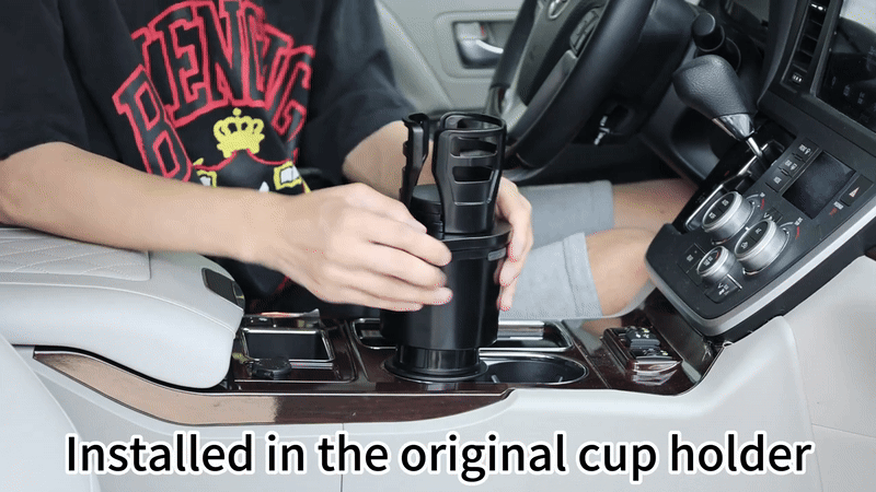 2-in-1 Car Cup Holder Expander | 360° Rotatable Dual Drink & Snack