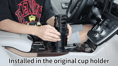 2-in-1 Car Cup Holder Expander | 360° Rotatable Dual Drink & Snack