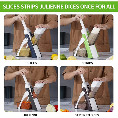 Manual Vegetable Cutter | 4-in-1 Cutting Functions