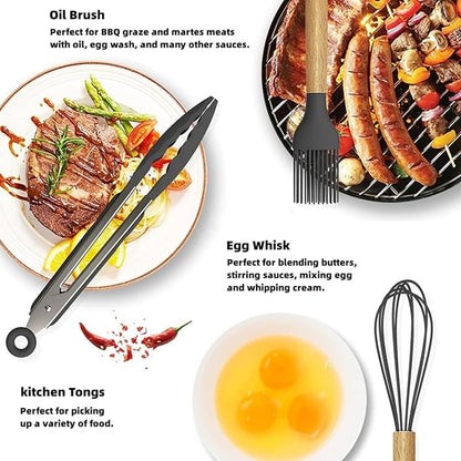 12 Pcs Cooking Utensils Set | BPA-Free Silicone