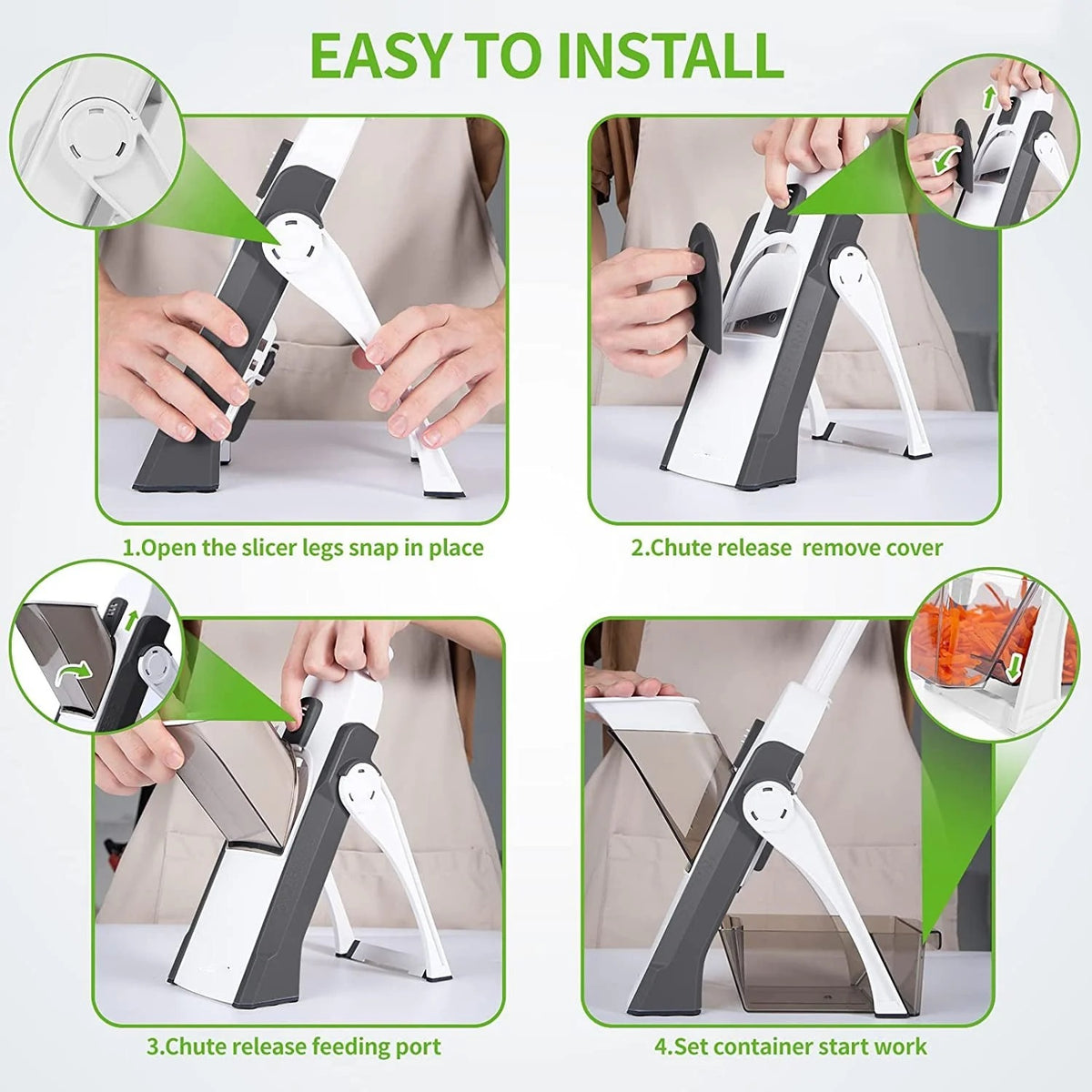 Manual Vegetable Cutter | 4-in-1 Cutting Functions