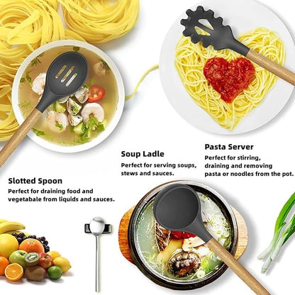 12 Pcs Cooking Utensils Set | BPA-Free Silicone