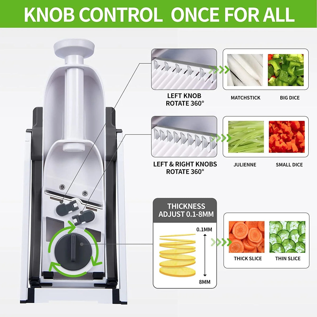 Manual Vegetable Cutter | 4-in-1 Cutting Functions