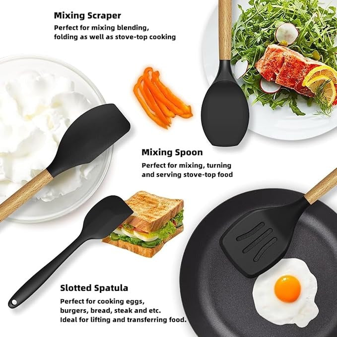 12 Pcs Cooking Utensils Set | BPA-Free Silicone
