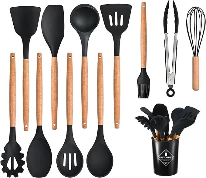 12 Pcs Cooking Utensils Set | BPA-Free Silicone