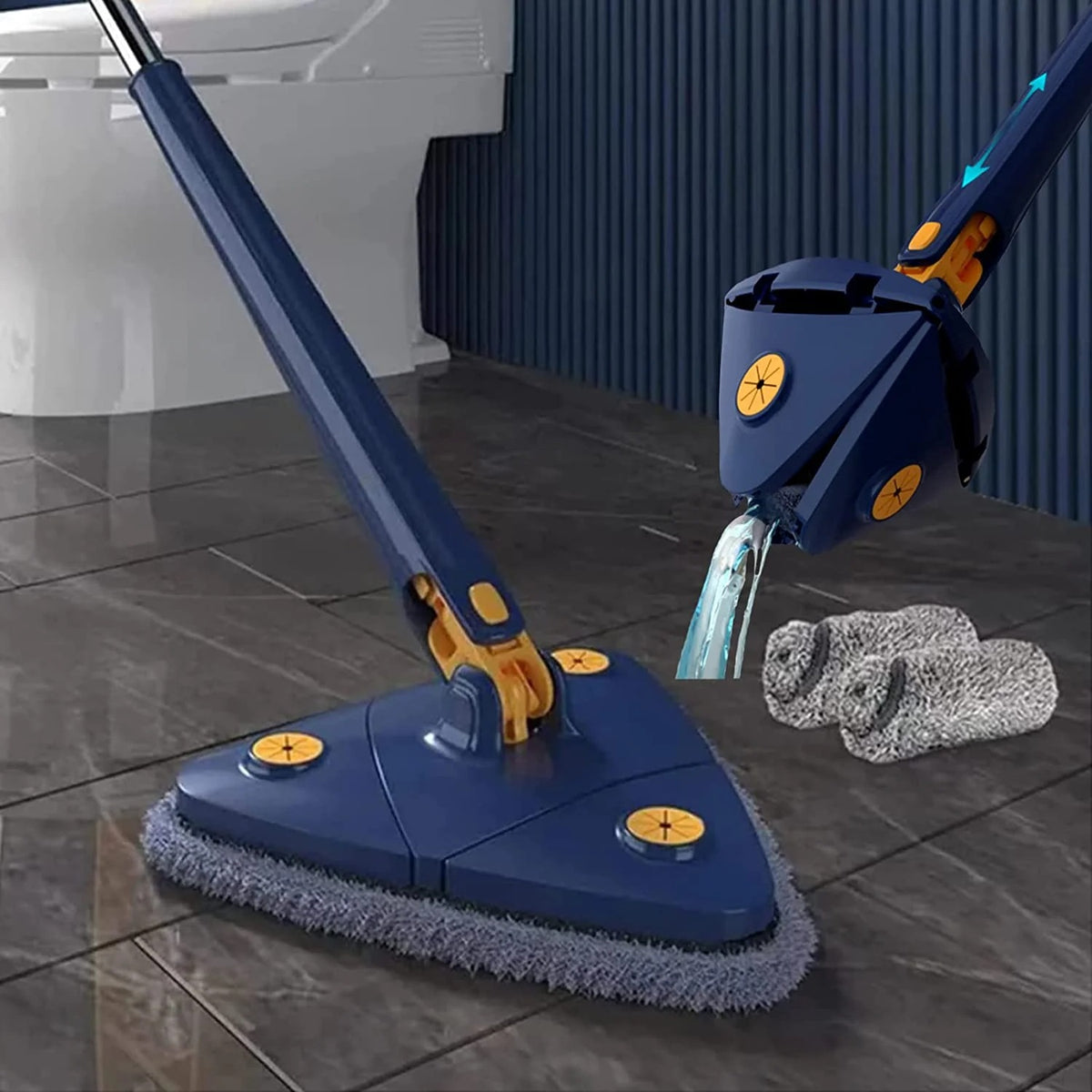 360 Rotating Adjustable Mop |  Microfiber Cleaning Pads
